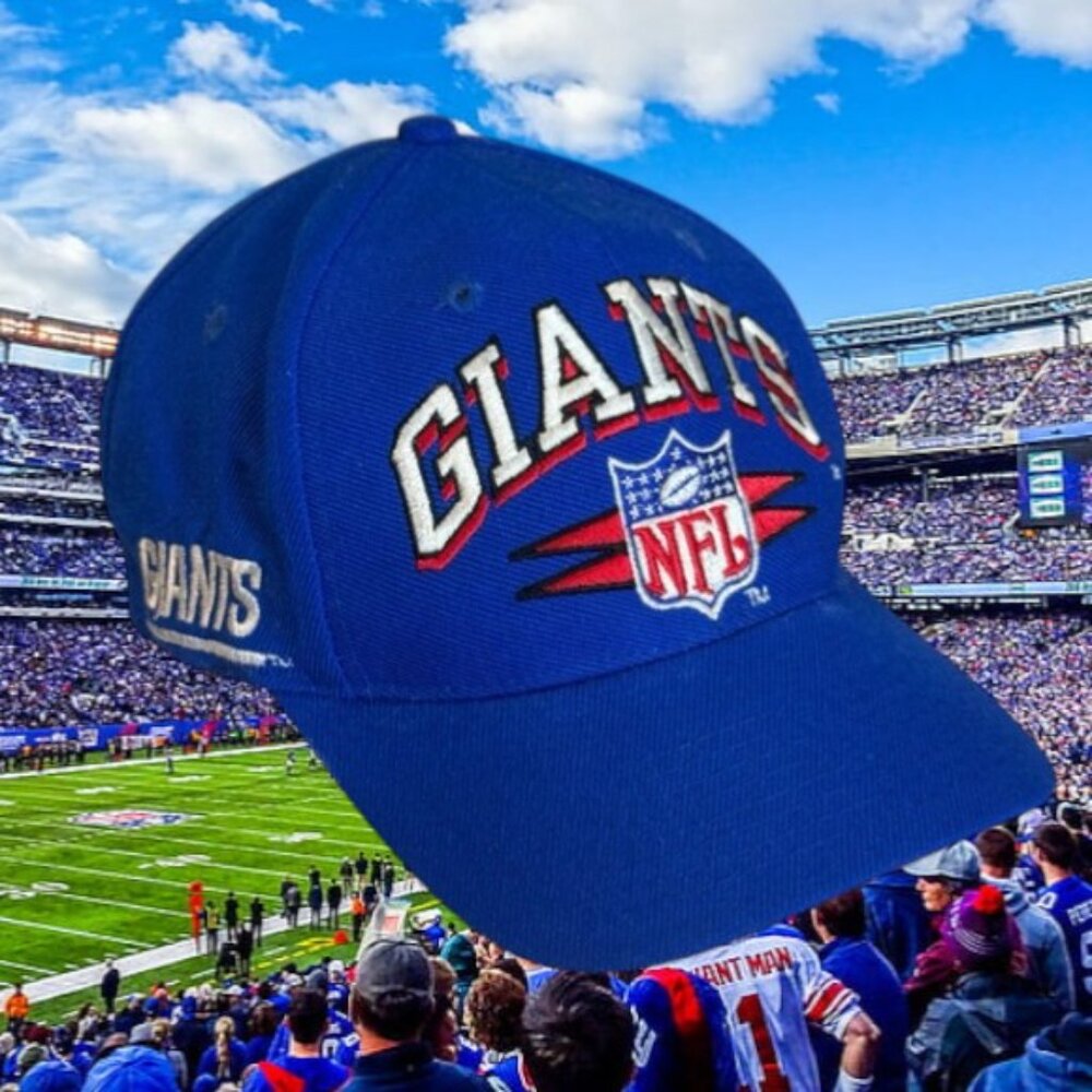 Vintage 90s Pro-Line Logo 7 Athletic New York Giants Blue Diamond SnapBack Hat